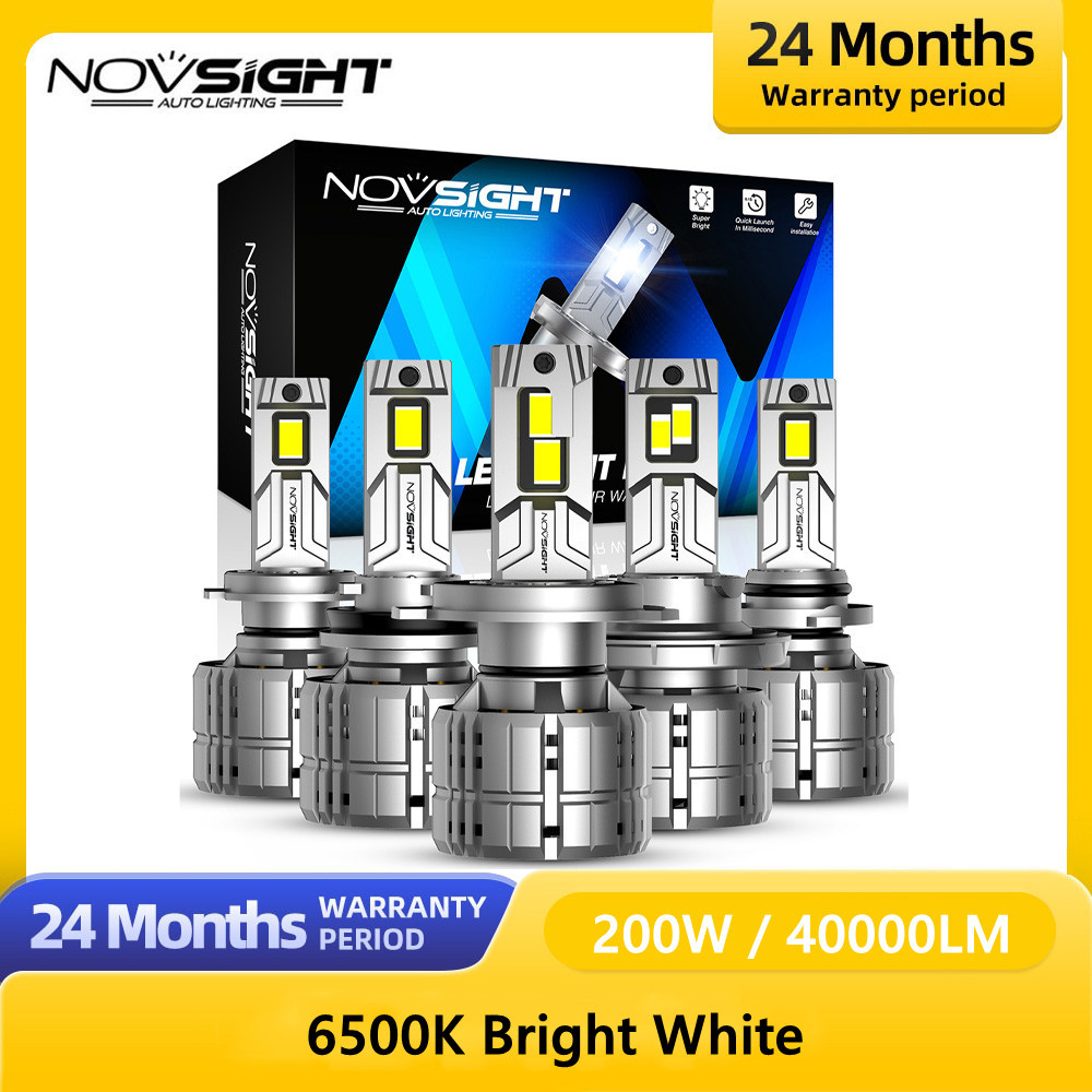 NOVSIGHT H7 Lampu Depan LED untuk Mobil H4 Lampu LED H11 9005 9006 HB3 HB4 9012 6500K 40000LM 200W L