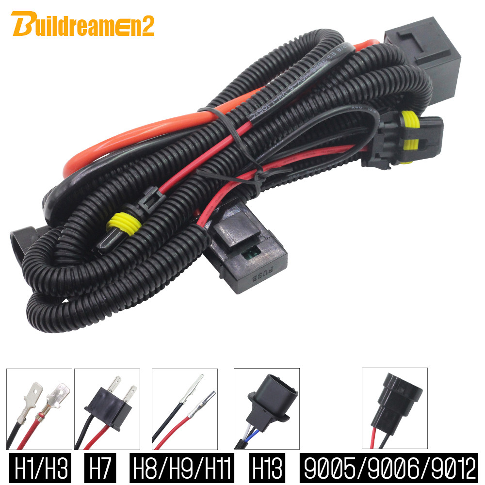 Buildreamen2 H1 H3 H7 H8 H9 H11 9005 9006 9012 HID Xenon Kit Kawat Relay Harness Kabel untuk Lampu D