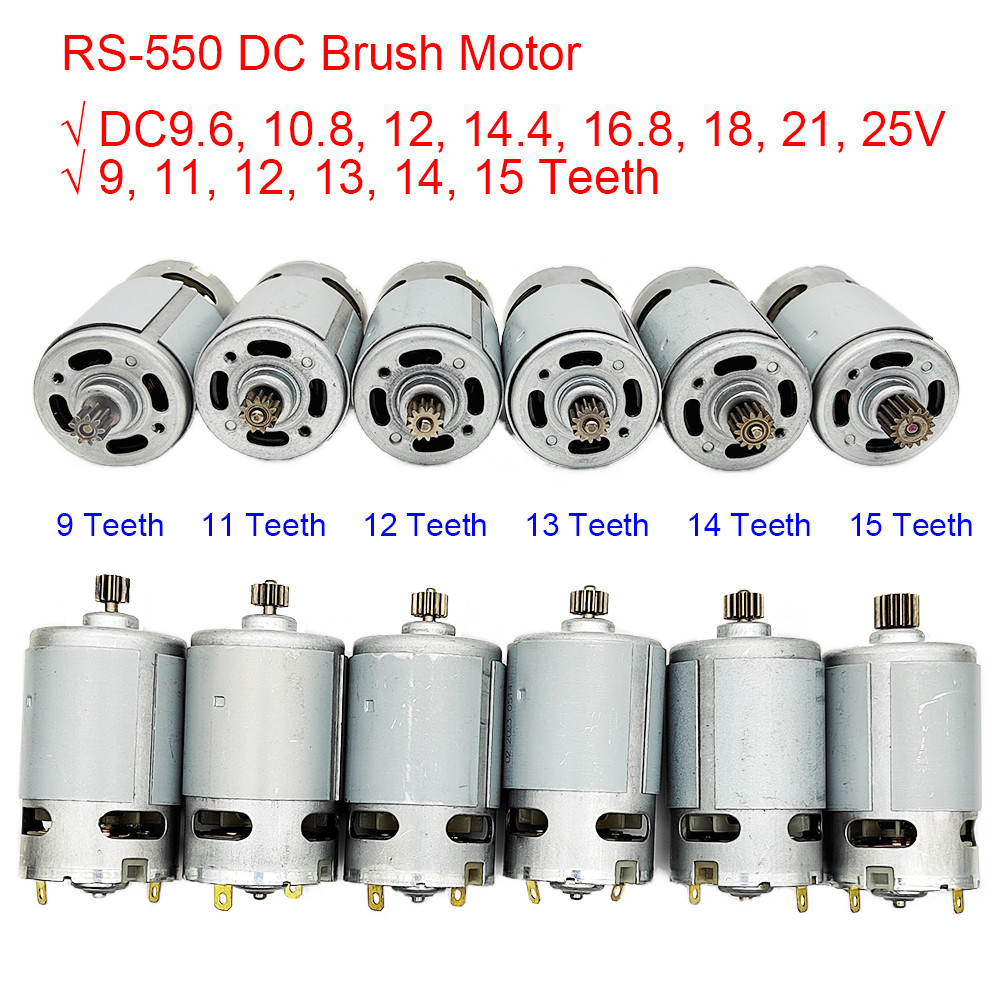 RS550 DC 10.8V 12V 14.4V 16.8V 18V 21V 25V Motor 9 / 11 / 12 / 13 / 14 / 15 Gigi Torsi Tinggi GSR GS