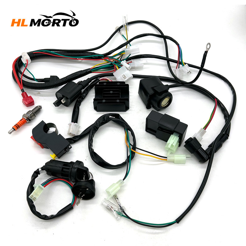 Kit Koil Pengapian CDI Busi Harnes Kabel Listrik Lengkap untuk Sepeda Motor Trail Tiongkok 125cc 150