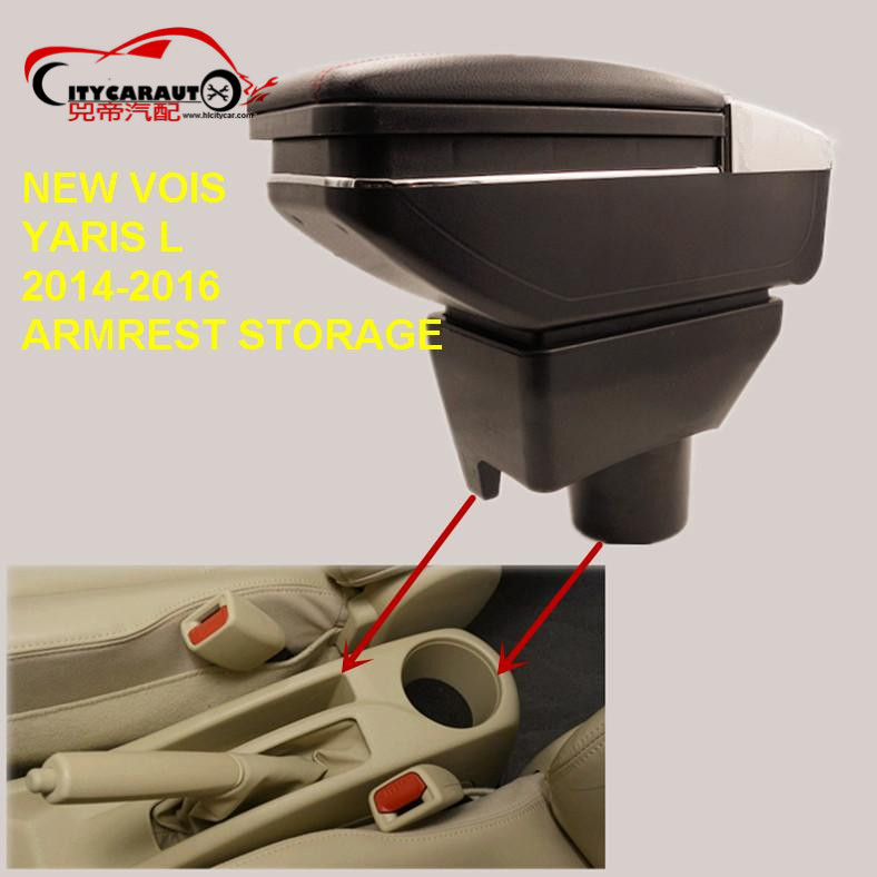 CITYCARAUTO USB untuk VOIS YARIS L Baru Kotak Sandaran Tangan Mobil Kotak Penyimpanan Pusat dengan T