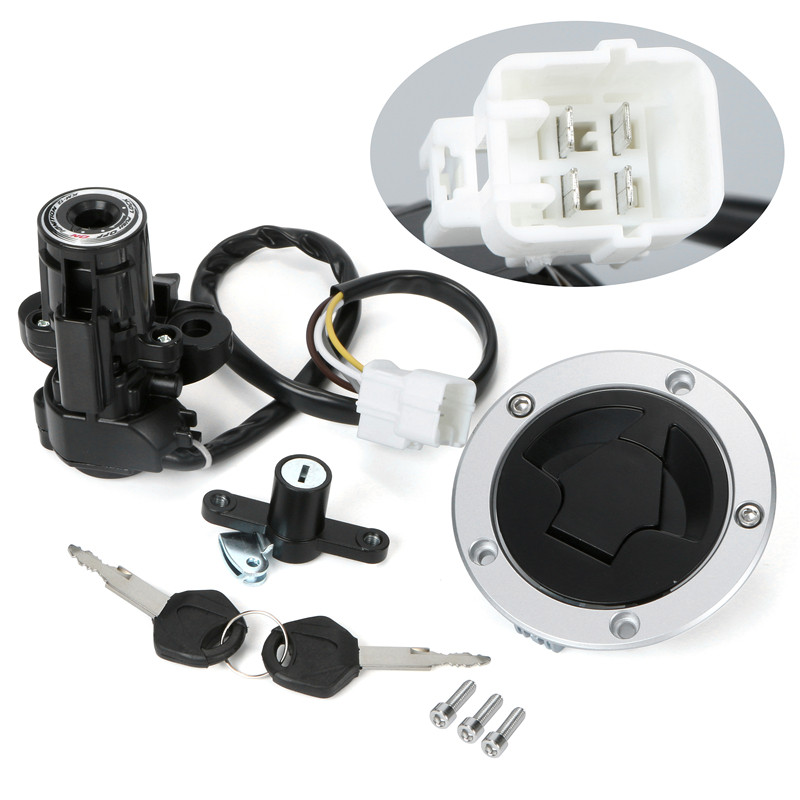 1 Set Kunci Sakelar Pengapian Sepeda Motor Kunci Tempat Duduk Tutup Tangki Bahan Bakar dengan Kunci 