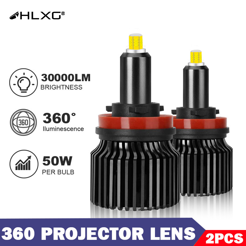 HLXG 360 H7 Led Canbus Светодиодные H1 Bohlam 30000LM 100W 6000K 9012 9005 9006 HB3 HB4 12V H8 H9 H1