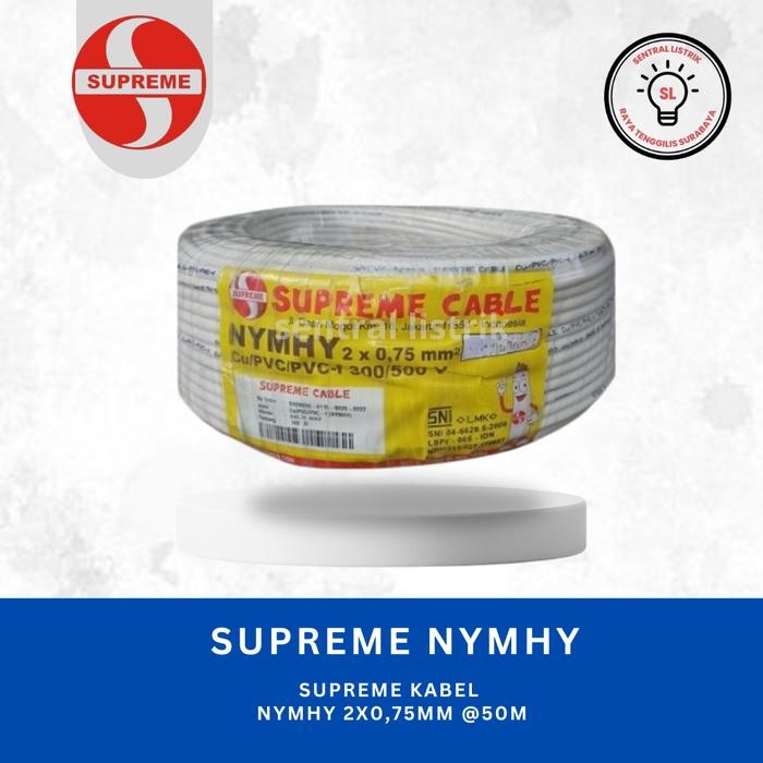 Supreme Kabel Nymhy 2X0,75 Rol 50 Meter