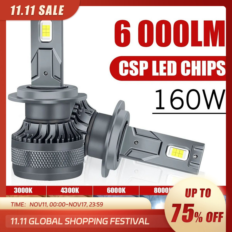 H7 LED H4 H1 H8 H11 HB3 HB4 9005 Lampu Depan LED Mobil 6000K 200W 50000LM Lampu LED Otomatis Lampu D