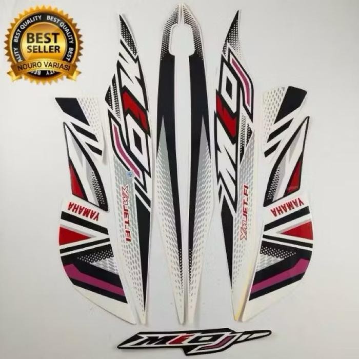 Stiker Striping List Body Full Set Motor Yamaha Mio J 2012 Putih