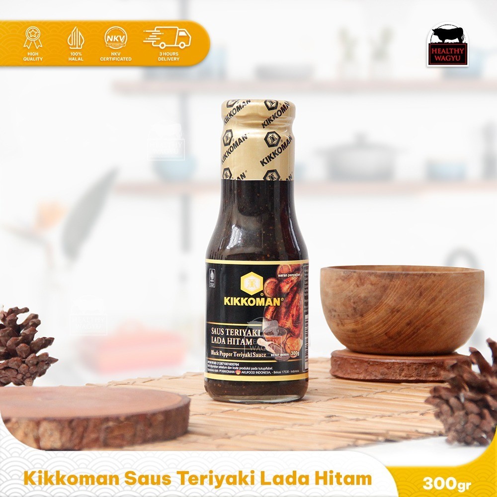 

SANS Kikkoman Saus Teriyaki Lada Hitam halal 300 gr Blackpepper Teriyaki Healthy Wagyu