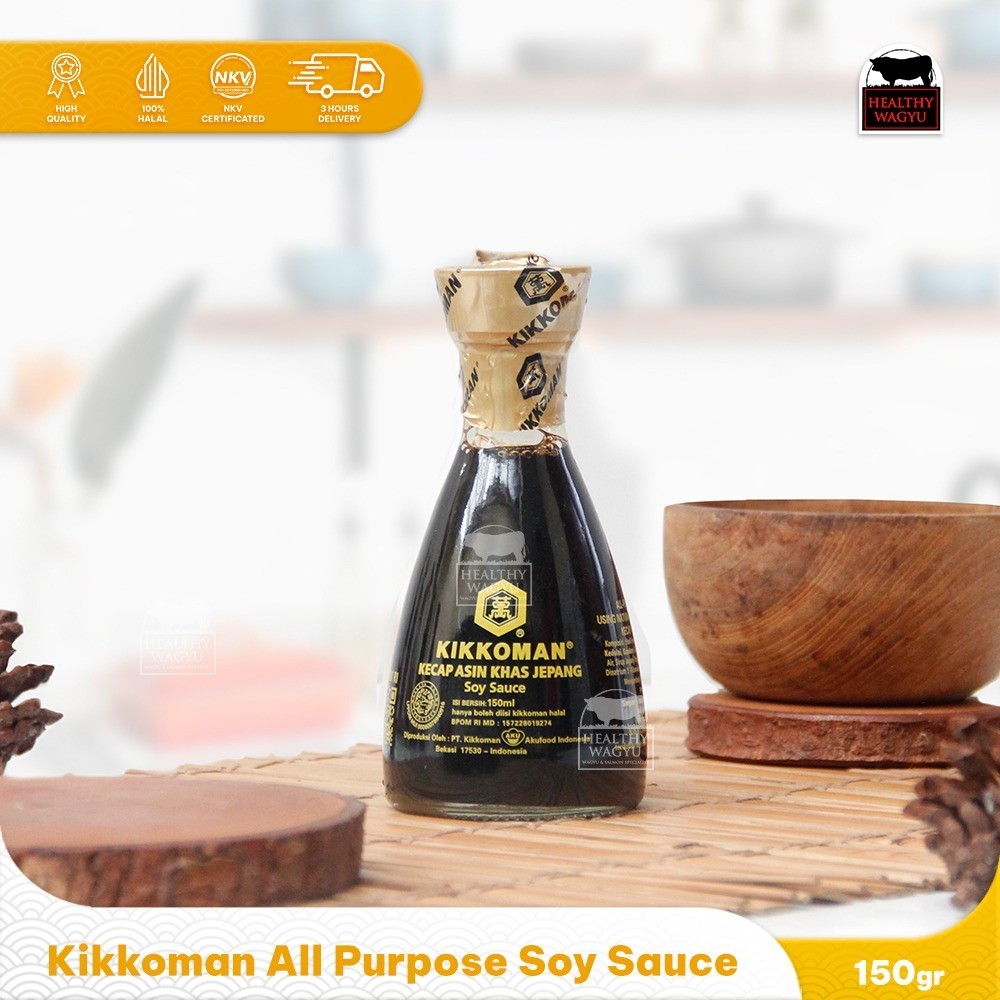 

SANS Kikkoman Kikkoman All Purpose Soy Sauce Bottle Halal 150ml Healthy Wagyu