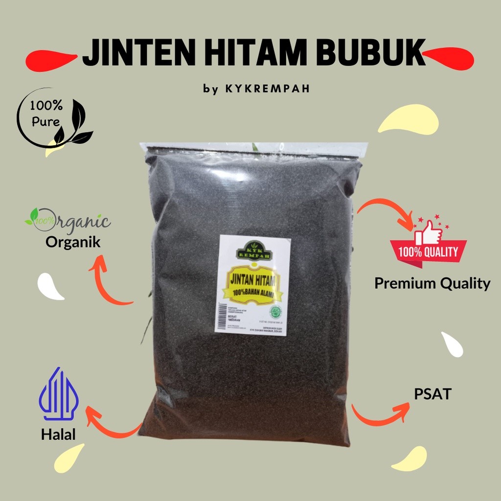 

SANS JINTEN HITAM BUBUK [ 1 KG ] - HABATUSSAUDA BUBUK