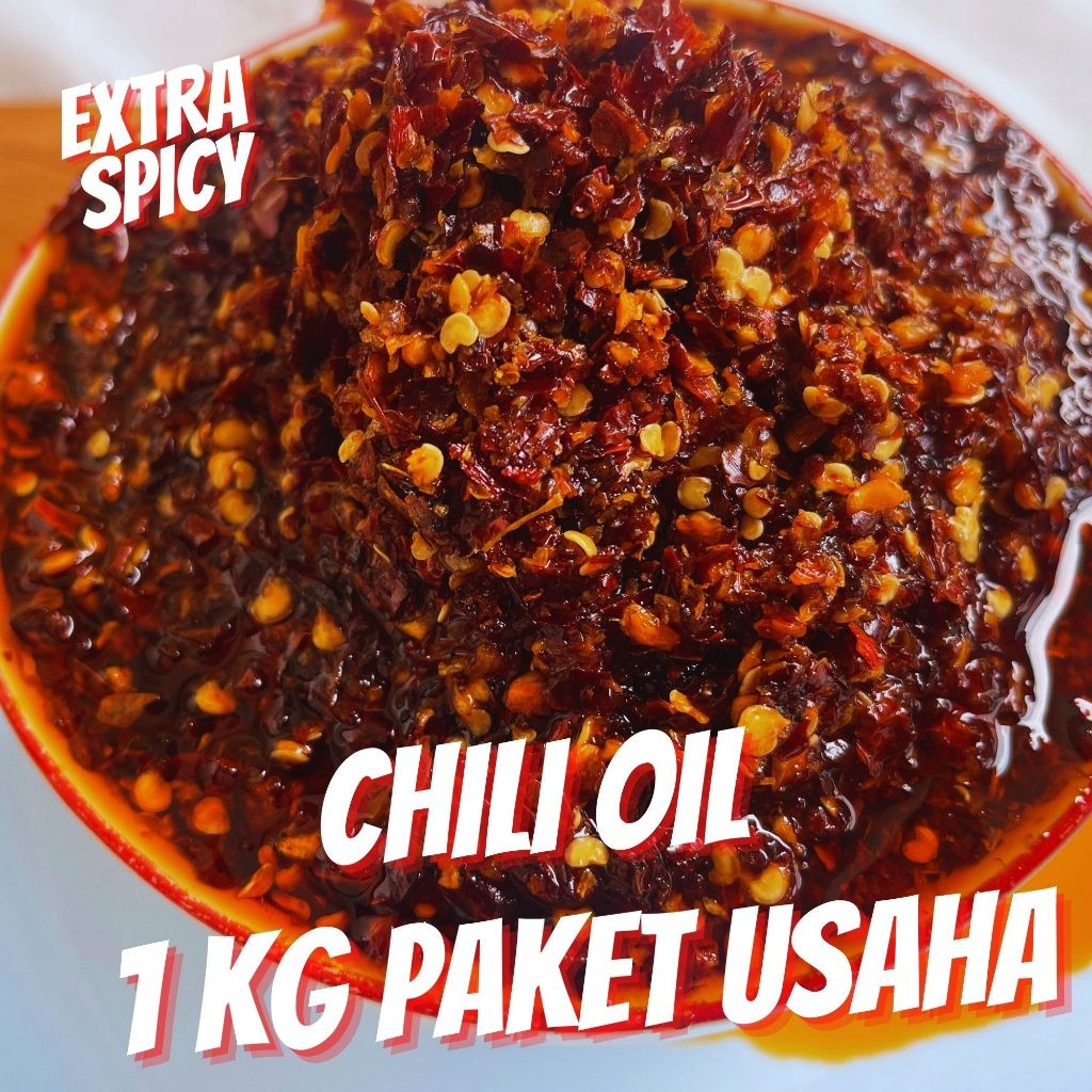 

SANS Chili Oil Extra Spacy 1 KG Paket Usaha /Pedas/Nikmat/Nampol/Sambal/Makanan