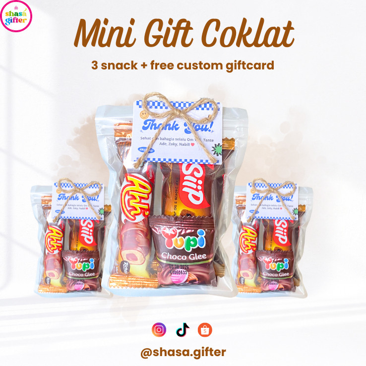 

MINI GIFT SNACK COKLAT UNTUK AFEKSI UTS, UAS, KUESIONER, ULANG TAHUN/SEMPRO SIDANG/PAKET JAJAN KECIL