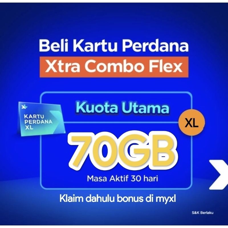 RB2233 Kartu XL Xtra Combo Flex XL,XXL,XXXL, L, L+, M+, S MURAH BARU KUOTA BESAR 24 JAM