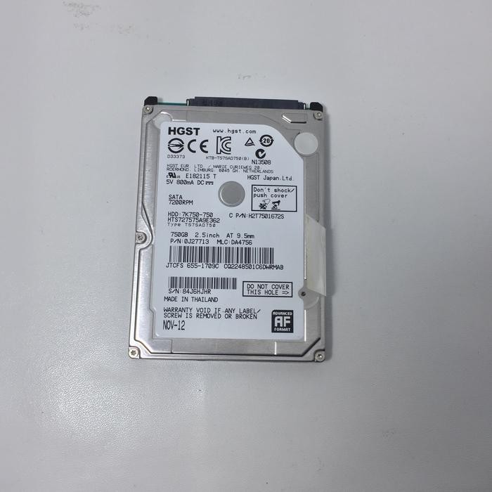 Hitachi Hgst 750 Gb Sata 2.5" 7200Rpm - Hdd Internal (Second)