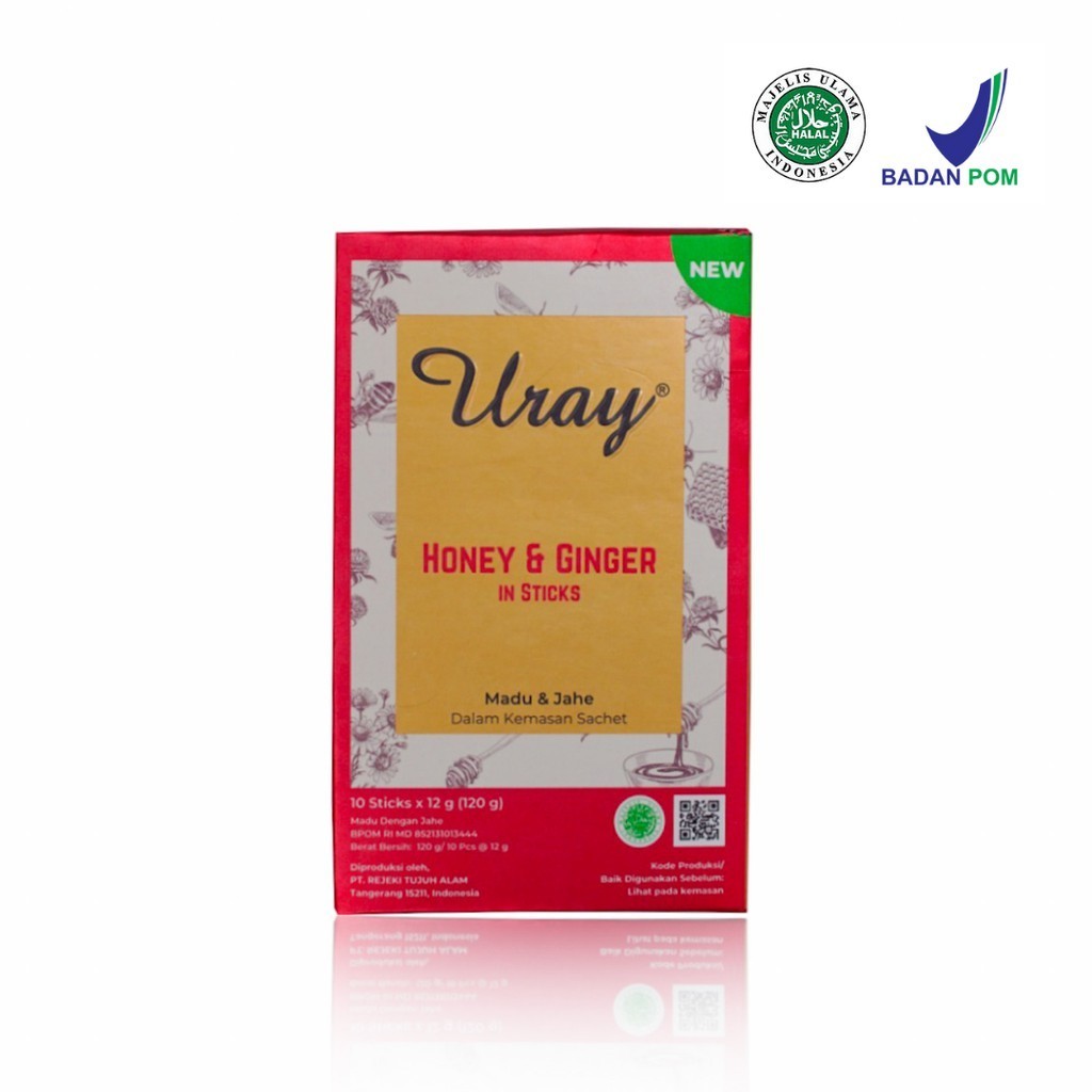 

RATU Madu Uray & Jahe Stick Sachet 10 stick (Raw Honey Ginger Madu Hutan)