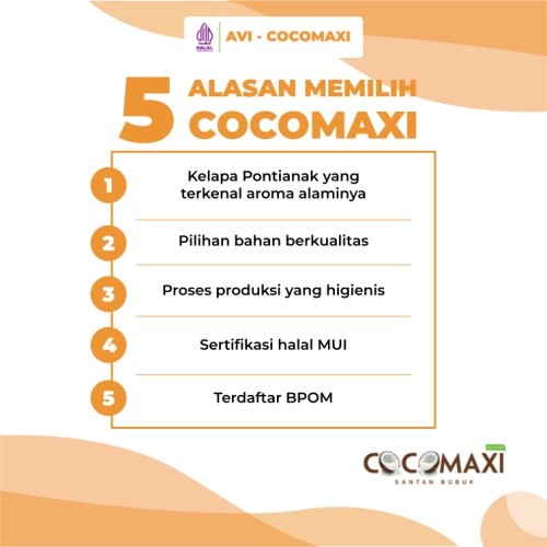 

Cocomaxi Santan Kelapa Bubuk Junior Manis Gurih Alami 25 Gr - Isi 25 Sachet Free 1 Sachet Aloebest