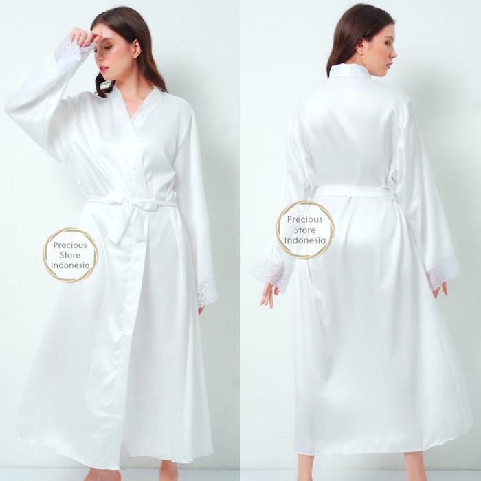 Kimono Silk Satin Bride Panjang Make Up Muslimah Long Premium Venya