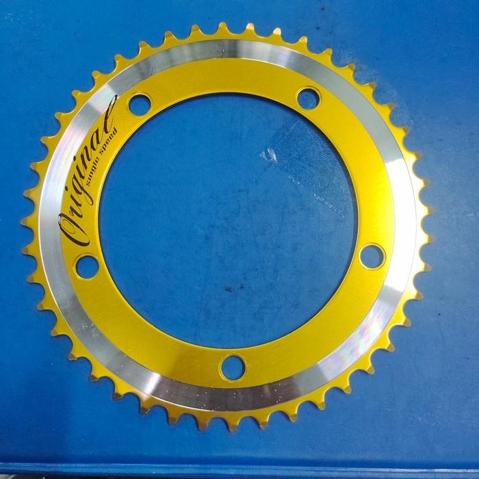 TOP PRODUK CHAINRING 44T BCD 130 LASCO ORIGINAL SINGEL SPEED FOLDING FIXIE BMX