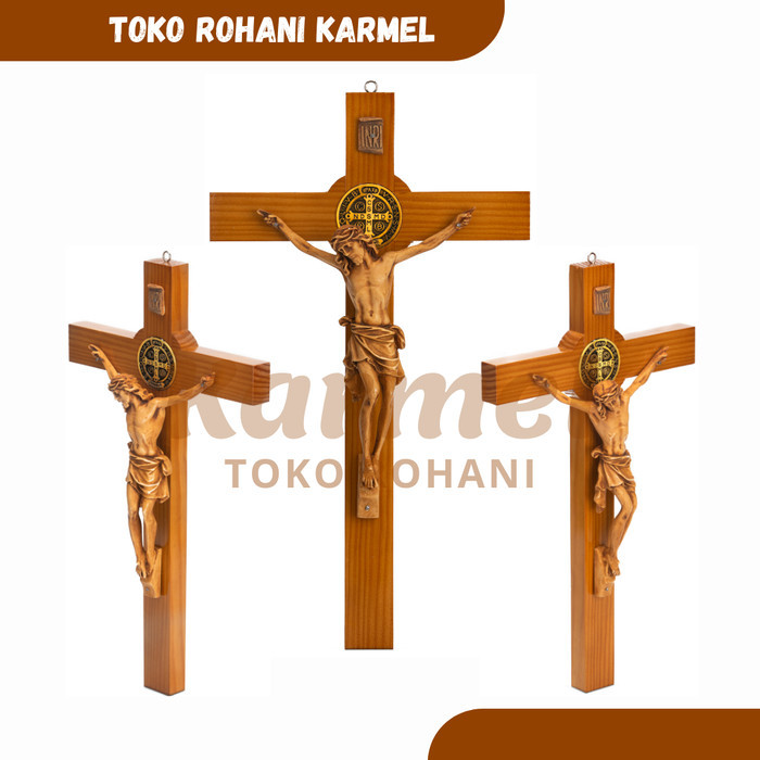 Salib Gantung Benediktus 40 Cm / Salib Dinding / Salib Katolik Ukuran Besar