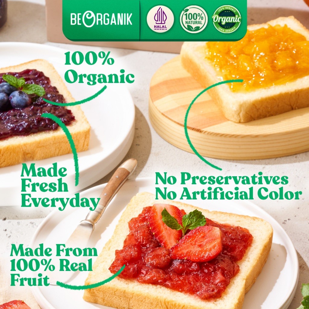 

Beorganik Blueberry Jam / Selai Blueberry 280gr Asli Tanpa Pengawet