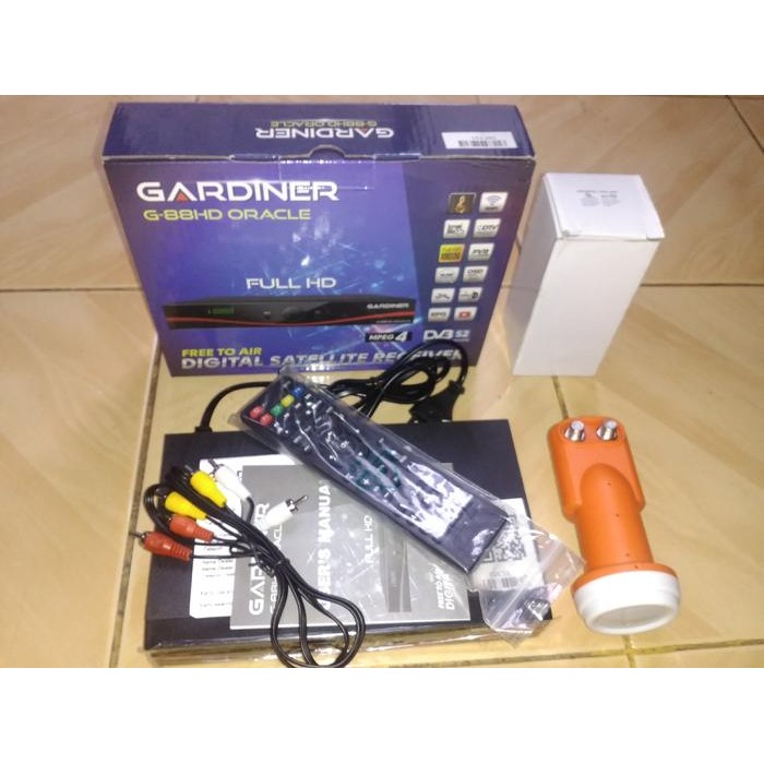 PAKET RECEIVER GARDINER ORACLE + LNB DUAL OUTPUT