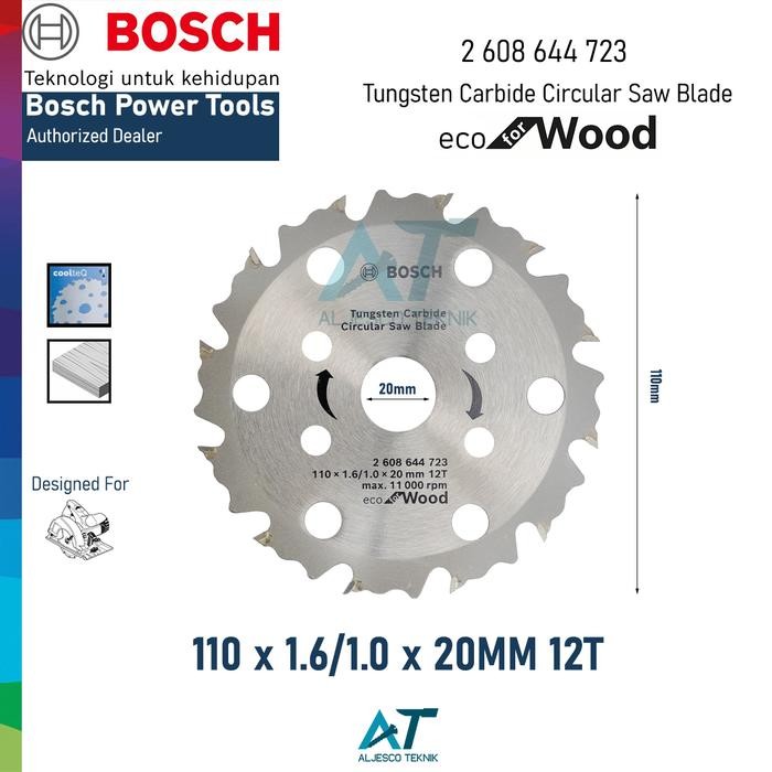 BOSCH MATA GERGAJI KAYU 4 INCH 12T ECO CIRCULAR SAW BLADE