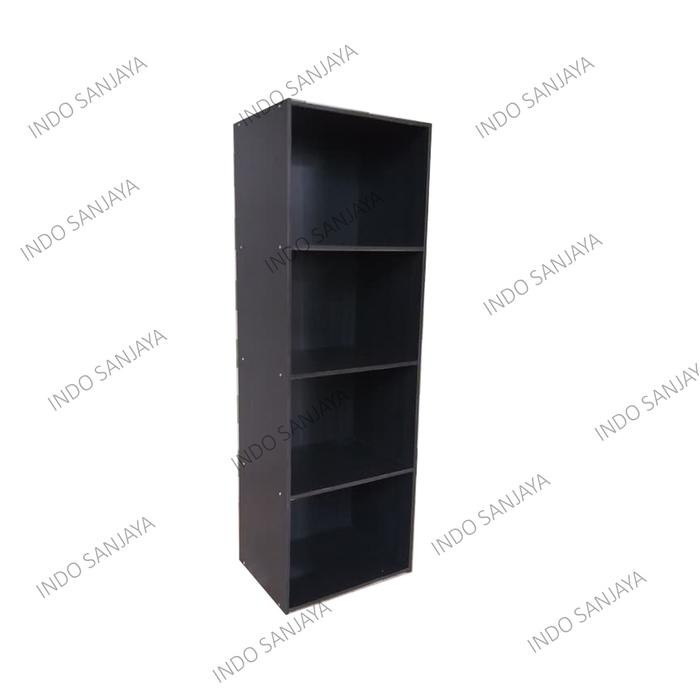 Lemari Rak Buku Baju Pakaian Kayu 4 Susun Rak Serbaguna
