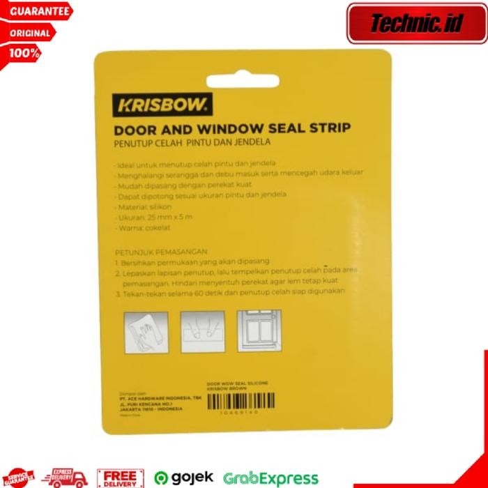 Krisbow 5 Meter Penutup Celah Pintu & Jendela Silikon Door Window Seal Silicone