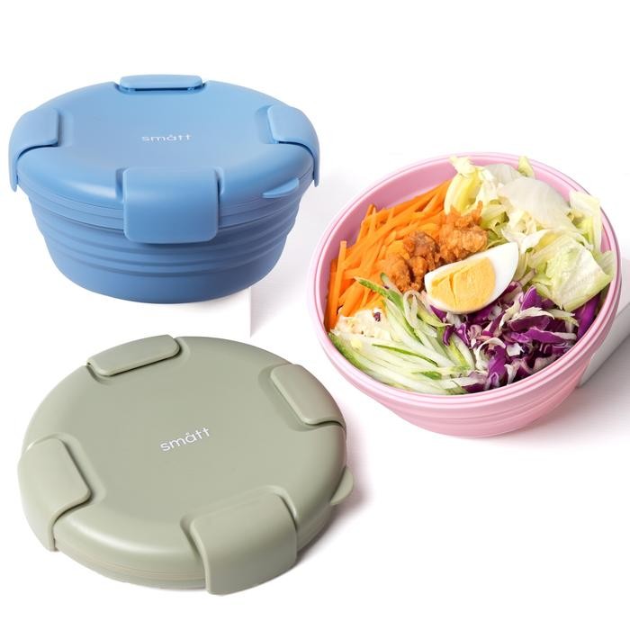 

Smatt Foldable Bowl - Silicone Food Container Tempat Makan Portable Foldable Lunchbox
