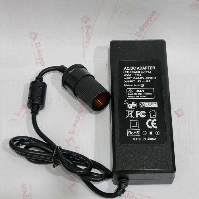 Adaptor 12v 10a Jack Lighter Car vacum cleaner Ac to dc 220v