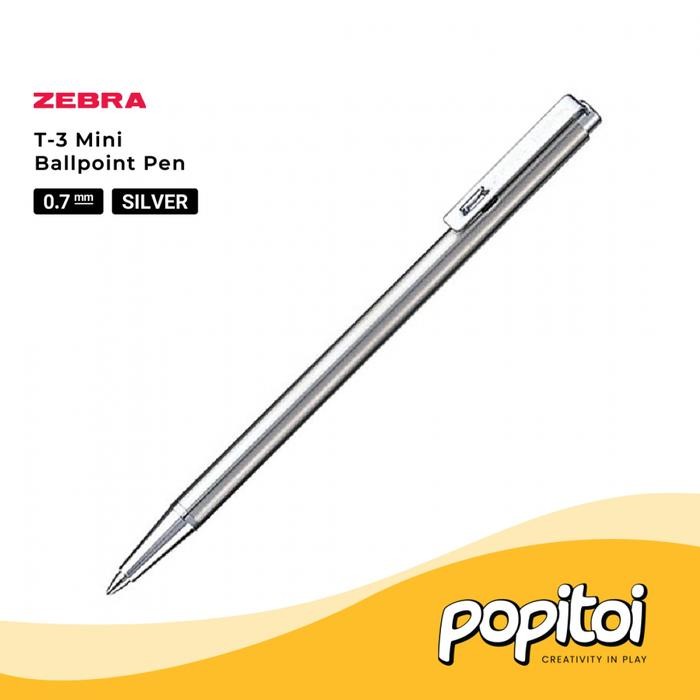 

Zebra 4C T-3 Stainless Steel Mini Ballpoint Pen for Travel 0.7 mm Refill Pulpen