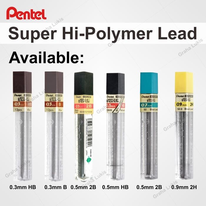 

PENTEL Super Hi-Polymer Lead 0.3 / 0.5 / 0.7 / 0.9 - Isi Pensil Refill