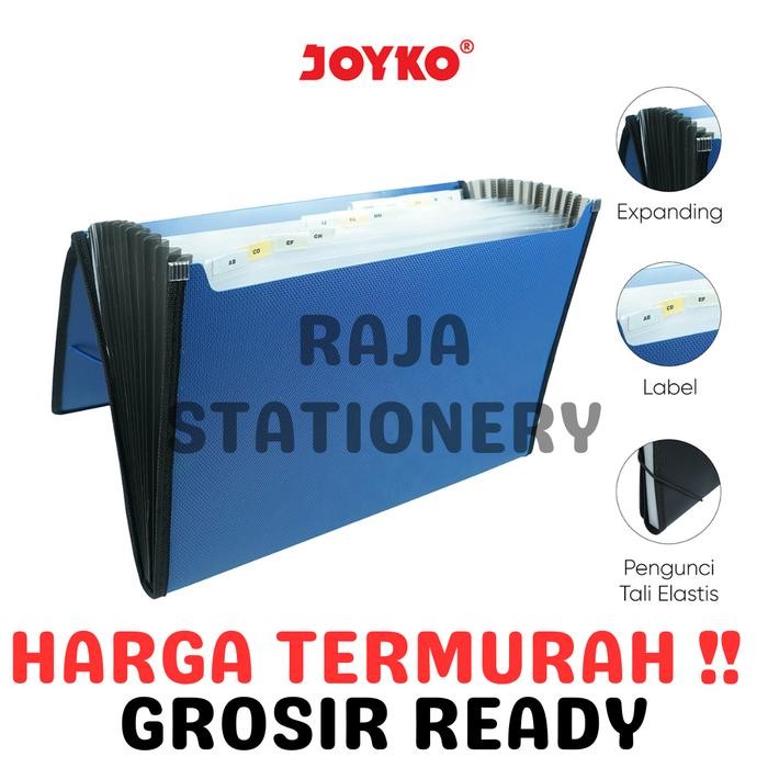 

Joyko Expanding File Folio F4 13 Pockets Filing Folder Black Blue Grey / Map Harmonika Dokumen Arsip
