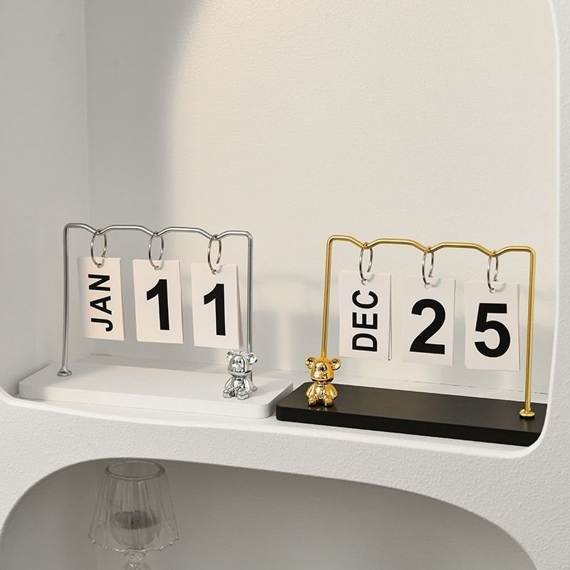 

desktop calendar creative European iron metal crafts/Beruang Kalender Ornamen Ruang Tamu Ruang
