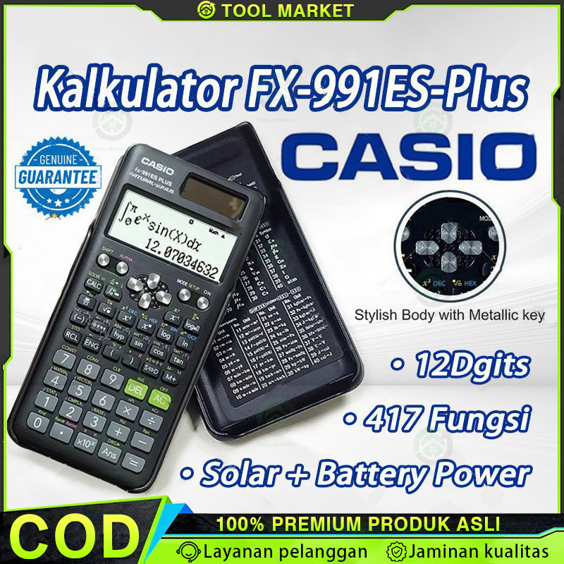

Kalkulator Scientific Casio ilmiah FX-991EX/991ES-Plus 417 Fungsi Dua Sumber Tenaga Baterai Dan