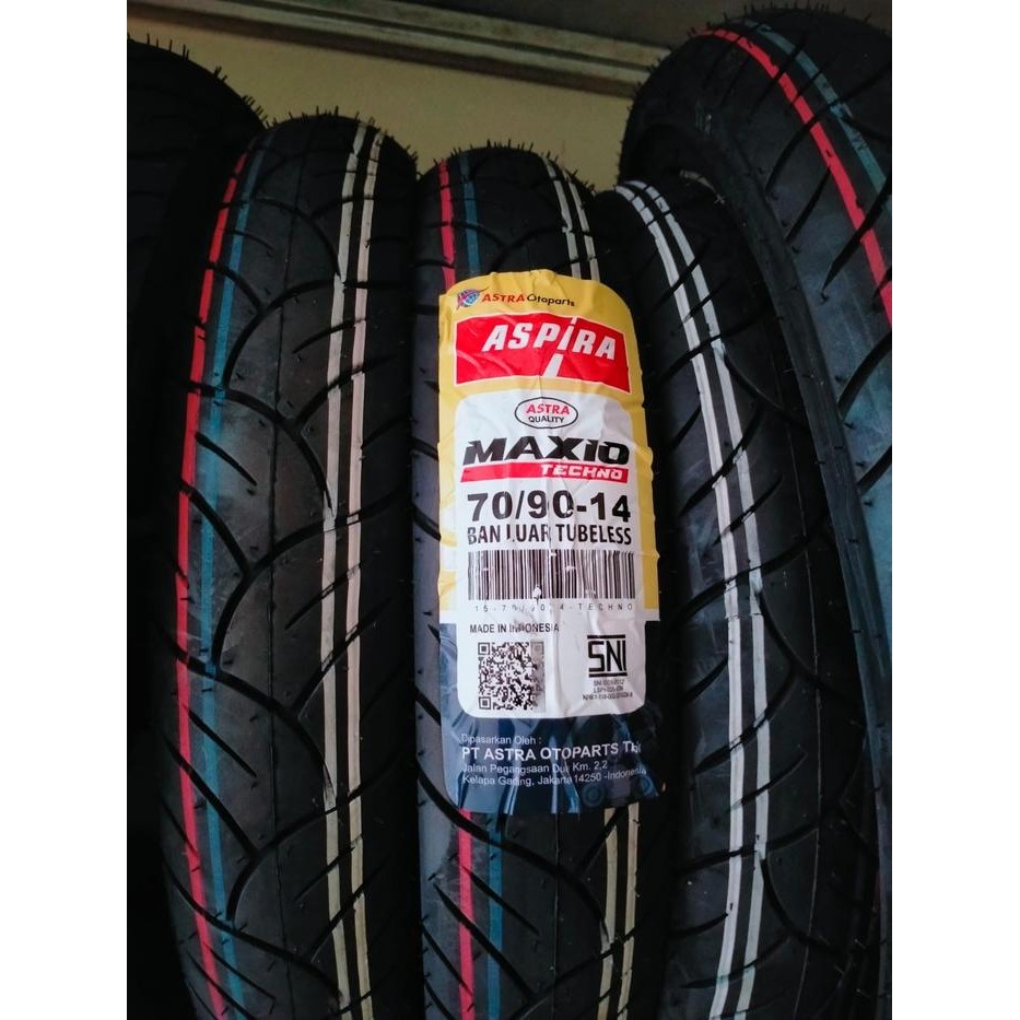 Ban Luar Tubles Ukuran 70/90 14 Techno Merk Aspira Motor Mio ,Mio J