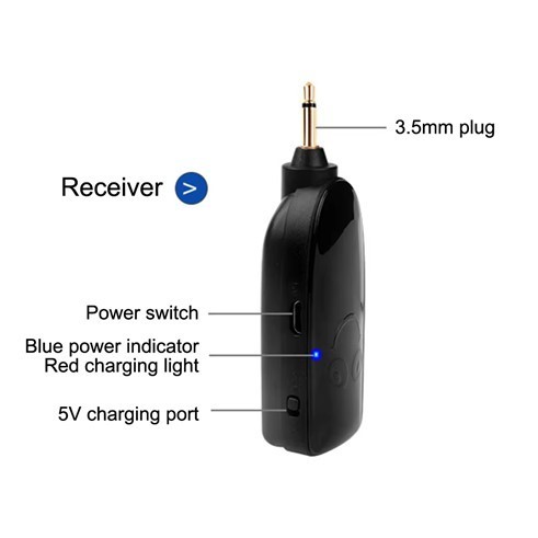 RB2233 Microphone Mic Clip On Wireless Imam Masjid Bando UHF 2.4G Mikrofon Telinga Jepit Presentasi