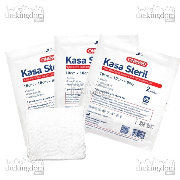 ONEMED KASA STERIL 10CM X 10CM X 8PLY 2PCS KAIN PERBAN LUKA GAUZE SWAB
