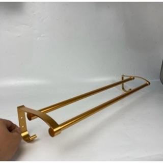 gantungan handuk 2 baris gold emas