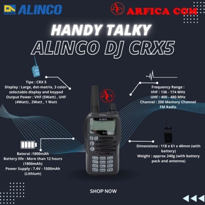 ALINCO DJ-CRX5 HT DUALBAND ALINCO DJ CRX5 CRX 5 RESMI