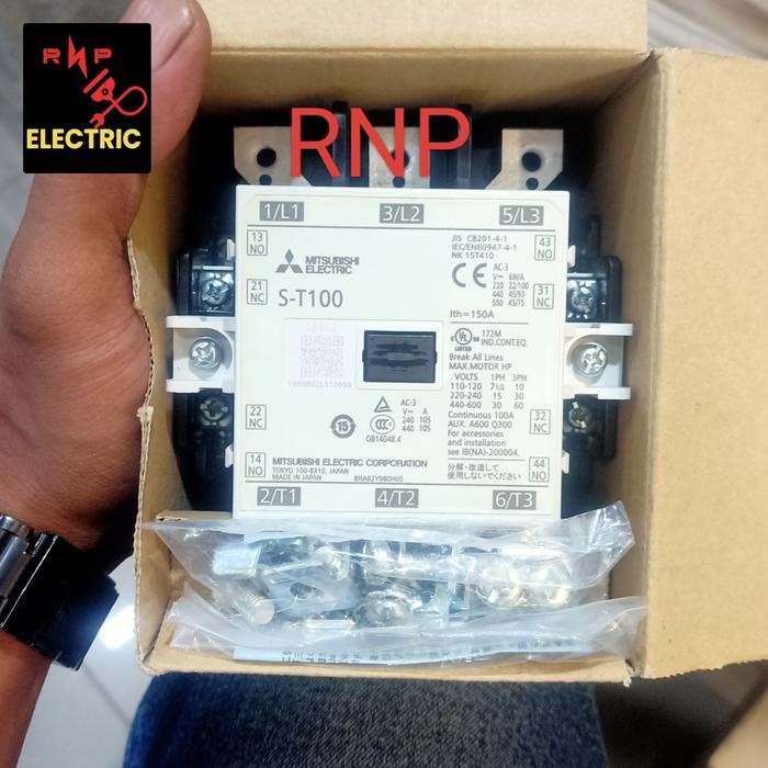 KONTAKTOR S-T100 MITSUBISHI 3 PHASE COIL 220VAC