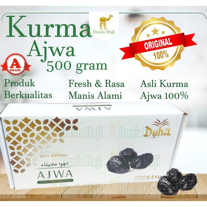 

Dunia Haji - Kurma Ajwa (Kurma Nabi Asli Madinah) 500gr New