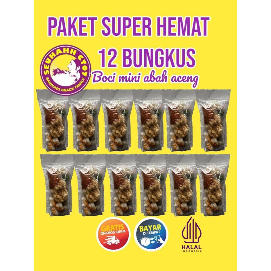 

12 BUNGKUS BASO ACI MINI ABAH ACENG MAKANAN INSTAN Food Pedas Kuah New