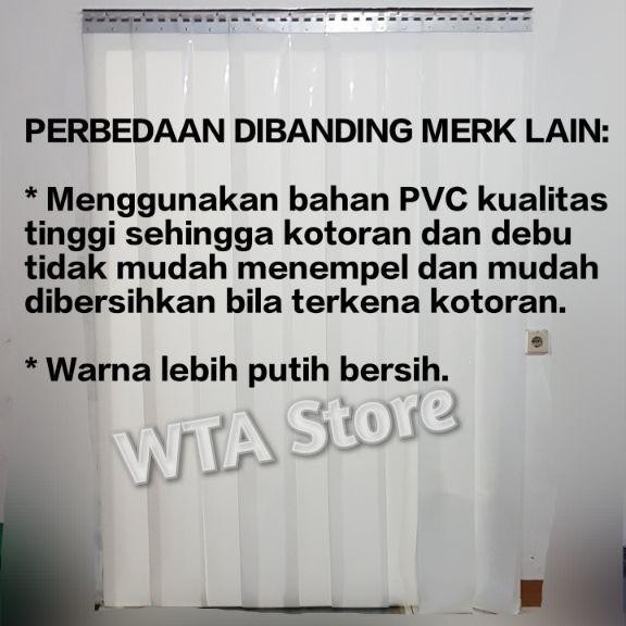 TIRAI PVC STRIP CURTAIN - GORDEN TIRAI PLASTIK per meter White/ Putih