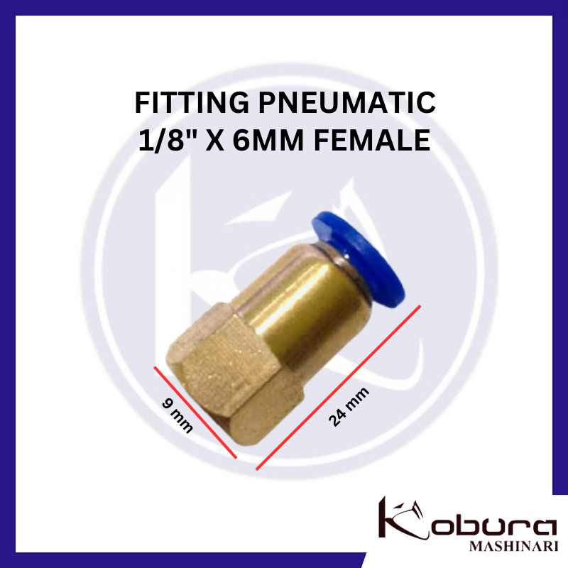Fitting Pneumatic Drat dalam 1/8" PU 6 mm