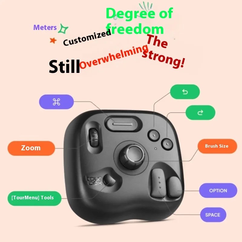 Tourbox Lite Light Weight Wired Keyboard Designer Handle Custom Keypads PC+ABS Drawing Mini Portable