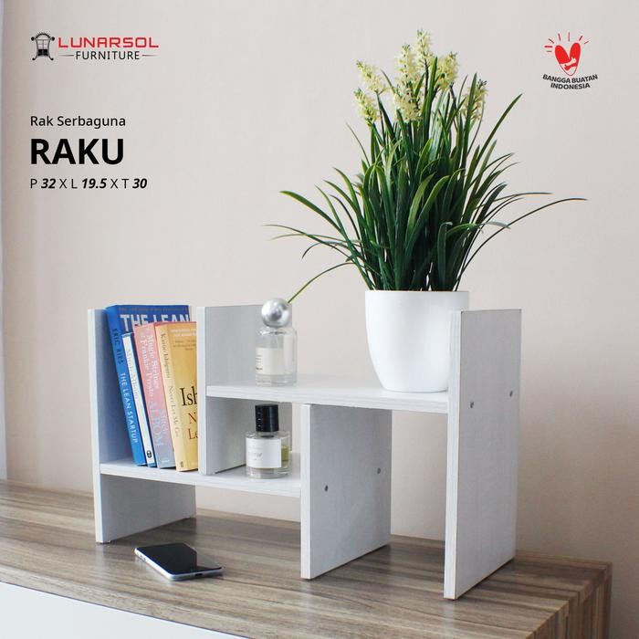 

LUNARSOL Furniture RAKU Rak Buku Serbaguna Table Set Book Rack Meja Buku Mini