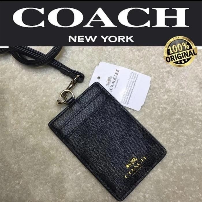 

COACH Id Lanyard In Colorblock Signature Canvas 100% AUTHENTIC!