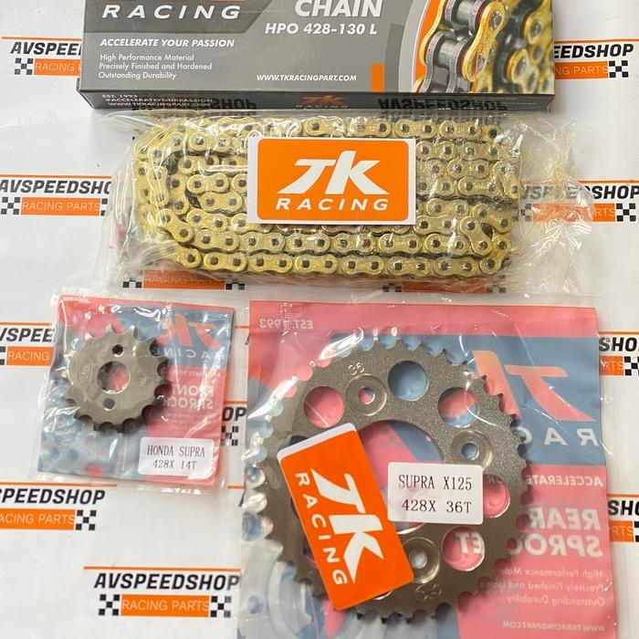 Gir Gear Set Tk 428 Honda Supra X 125 Fi / Old & O-Ring 428-130L Gold