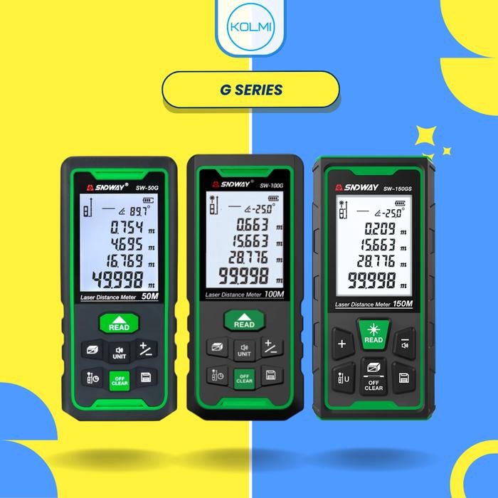 Sndway Meteran Laser Digital Green Laser 50 Meter Sw-50G Laser Hijau Gratisongkir
