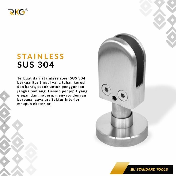 RKG Kaki Railing Kaca Balkon Glass Bracket Oval SUS 304